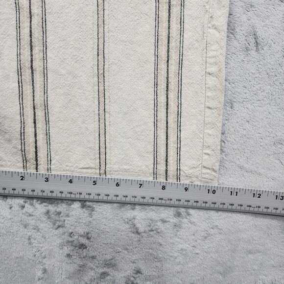 Maurices Pants Womens L Beige Striped Linen Smocked Wide Leg Flowy Casual Hippie - Picture 10 of 11